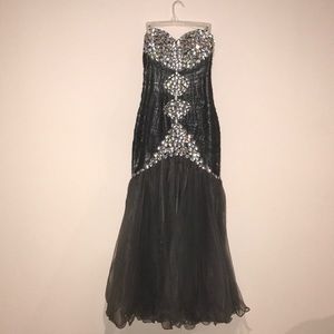Gray Sequin Formal Dress